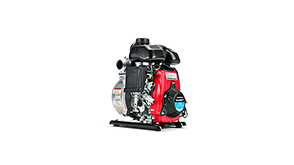 3/4 front side view of Portable Transfer Pump on white space.	